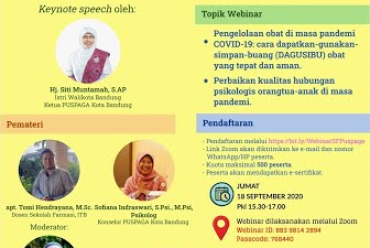 [WEBINAR ITB] Pengelolaan Obat dan Perbaikan Kualitas Hubungan Psikologis Orangtua-Anak di Masa Covid-19